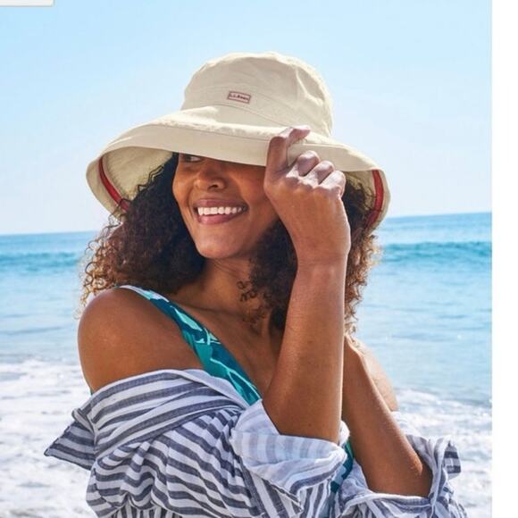 L.L. Bean Wide Brim Bucket Hat Green Summer Hat Size Small - Picture 2 of 7